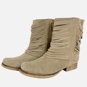 Matisse Stryke Suede Distressed Style Bootie with Multiple Decorative Straps